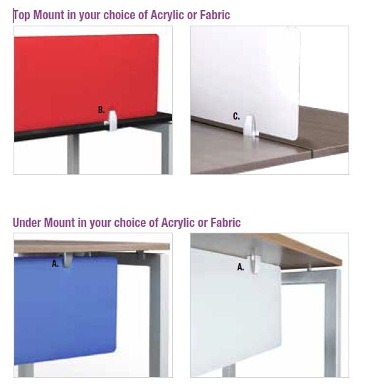Acrylic Desk Divider Mounting Options